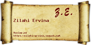 Zilahi Ervina névjegykártya